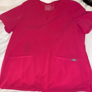 Figs Scrubs Shocking Pink Scrub Set